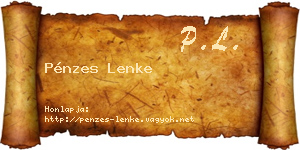 Pénzes Lenke névjegykártya